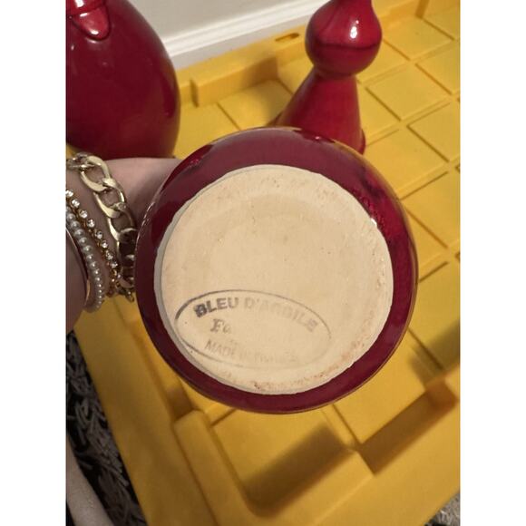 Bleu d'Argile Set of 3 Red Pottery Vases Made in France - Picture 2 of 9